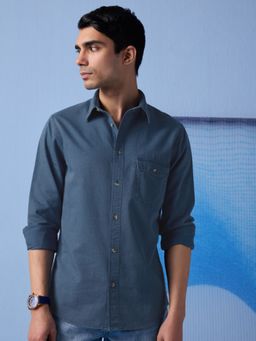 Andamen - Navy Blue Men Full Sleeve Timeless Slim Shirt