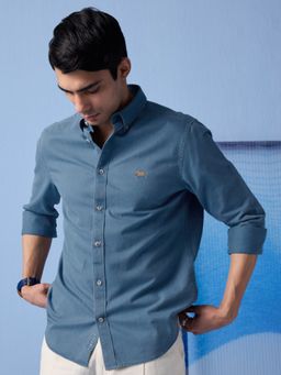 Andamen - Indigo Blue Men Full Sleeve Cotton Button Down Slim Shirt