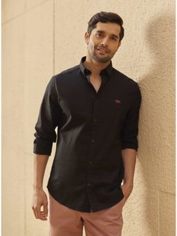 Andamen - Regular Fit Black Men Full Sleeve Stretchable Shirt