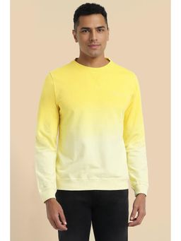 Allen Solly - Men Yellow Crew Neck Full Sleeves Casual Sweatshirt