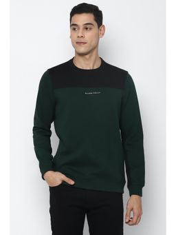 Allen Solly - Men Green Crew Neck Full Sleeves Casual Sweatshirt