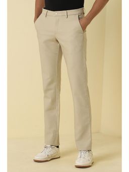 Allen Solly - Men Beige Solid Casual Trousers