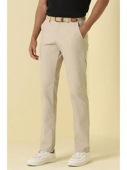Allen Solly - Men Beige Solid Casual Trousers