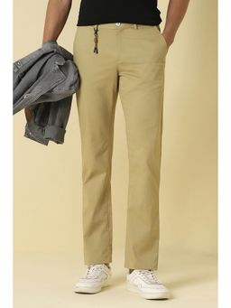 Allen Solly - Men Khaki Solid Casual Trousers