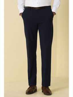 Allen Solly - Men Navy Textured Formal Trousers