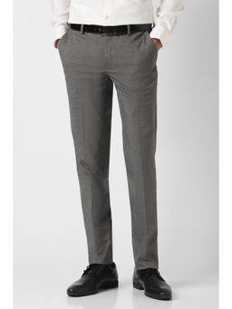Peter England - Men Grey Formal Trousers