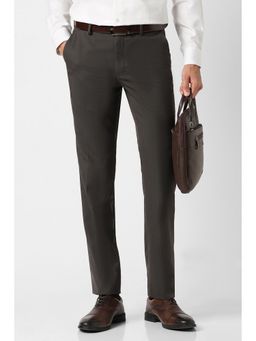 Peter England - Men Black Solid Formal Trousers