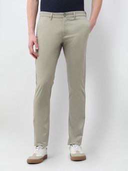 U.S. POLO ASSN. - Men's Green Denver Slim Fit Satin Trousers