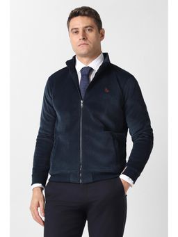 Van Heusen - Men Navy Solid High Neck Jacket