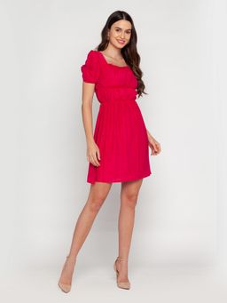 Zink London - Women's Pink Solid Mini Dress