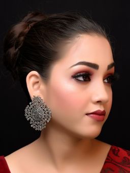 AG'S - Asmara Big Oxidised Stud Earrings In White