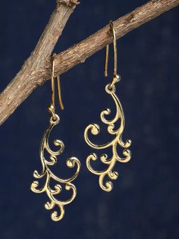 Karatcart - KUNUZ by Gold Plated 925 Sterling Silver Drop Earrings