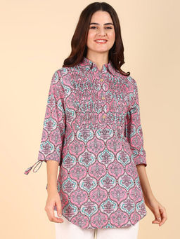 Zelena - Women 100 Cotton Floral Printed Maternity Zipless Feeding Top