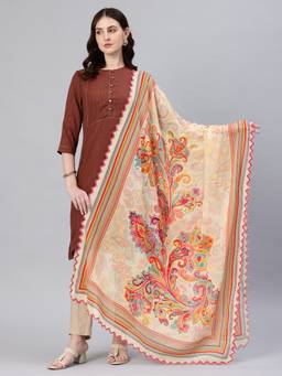 SWI STYLISH - Women's Pure Cotton Printed Dupatta