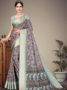 URBAN PALLU - Elegant Women Multi-Color Paisley Woven Saree