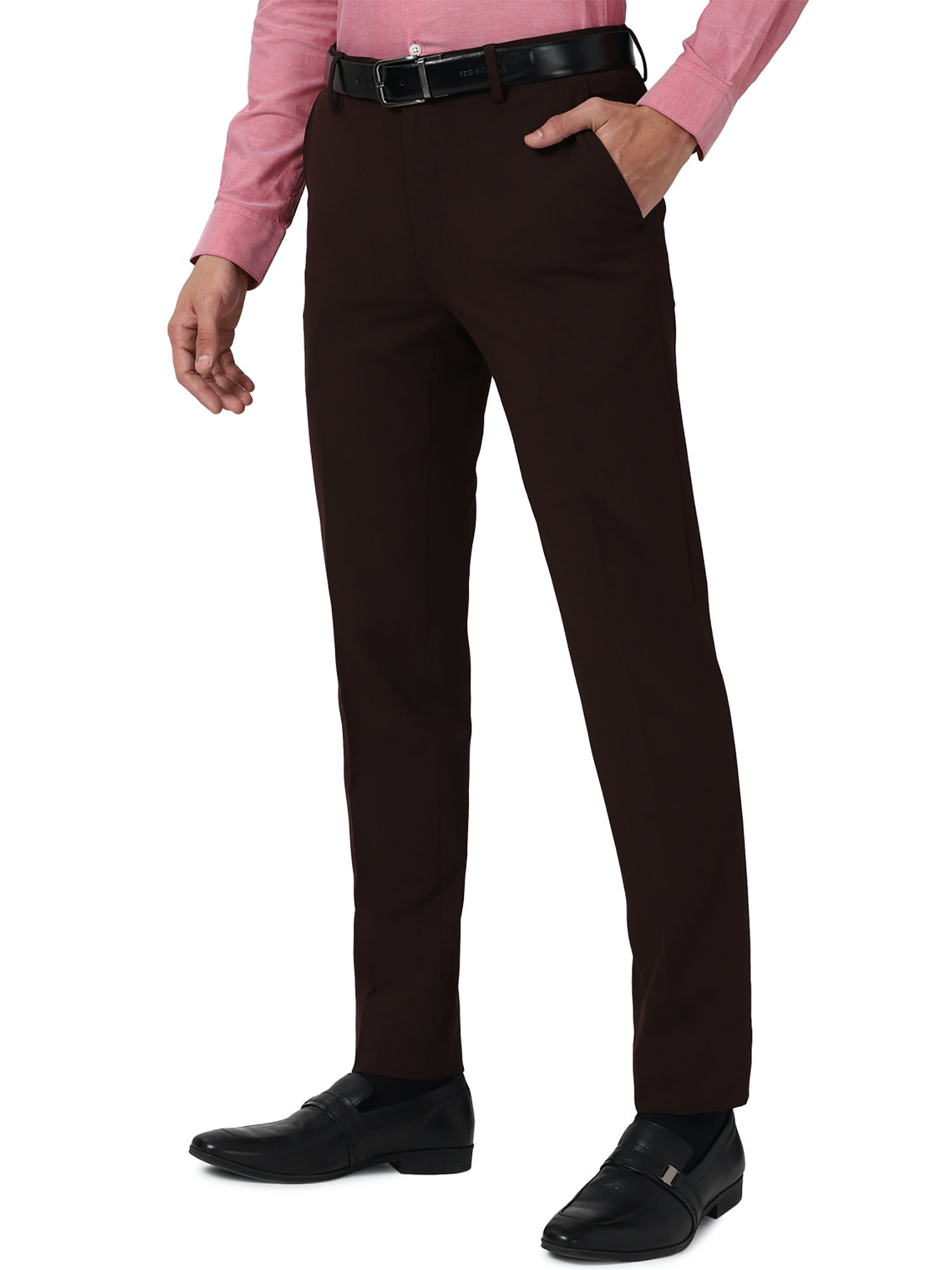Buy Peter England Men Maroon Formal 