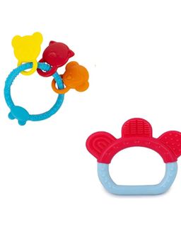 INFANTSO - Non-Toxic Food-Grade Silicone Baby Teether, BPA-Free Teething (Pack of 2)
