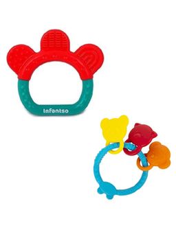 INFANTSO - Non-Toxic Food-Grade Silicone Baby Teether, BPA-Free Teething (Pack of 2)
