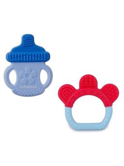 INFANTSO - Non-Toxic Food-Grade Silicone Baby Teether, BPA-Free Teething (Pack of 2)