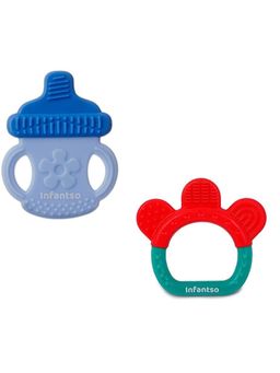 INFANTSO - Non-Toxic Food-Grade Silicone Baby Teether, BPA-Free Teething (Pack of 2)