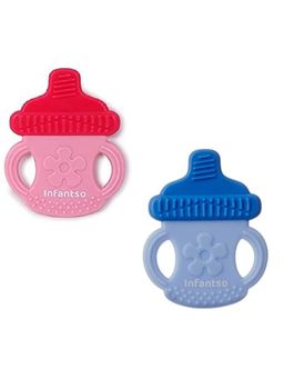 INFANTSO - Non-Toxic Food-Grade Silicone Baby Teether, BPA-Free Teething (Pack of 2)