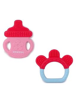 INFANTSO - Non-Toxic Food-Grade Silicone Baby Teether, BPA-Free Teething (Pack of 2)