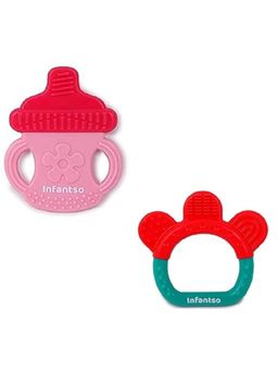 INFANTSO - Non-Toxic Food-Grade Silicone Baby Teether, BPA-Free Teething (Pack of 2)