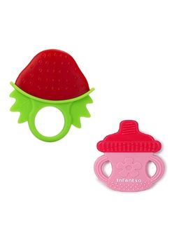 INFANTSO - Non-Toxic Food-Grade Silicone Baby Teether, BPA-Free Teething (Pack of 2)