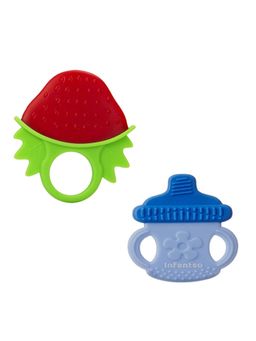 INFANTSO - Non-Toxic Food-Grade Silicone Baby Teether, BPA-Free Teething (Pack of 2)