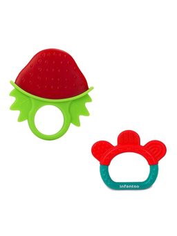 INFANTSO - Non-Toxic Food-Grade Silicone Baby Teether, BPA-Free Teething (Pack of 2)