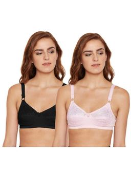 Bodycare - Pack of 2 B-C-D Cup Bra In Pink & Black Colour