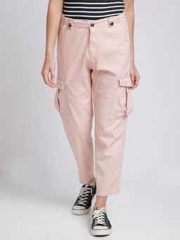 Spykar - Women Dusty Rose Slim Fit Ankle Length Blended Trackpant