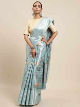 Mimosa - Womens Kanjivaram Art Silk Saree with Unstiched Blouse (5650-10034-TD-AND)