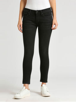 Pepe Jeans - Black Lola Skinny Fit Mid Waist Jeans