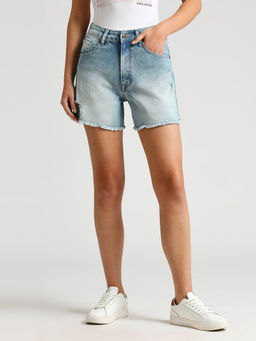 Pepe Jeans - Blue Rachel Regular Fit High Waist Shorts