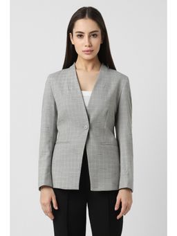 Van Heusen - Women Grey Check Blazer