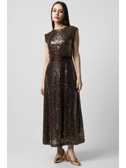 Van Heusen - Women Brown Embellished Party Dress