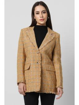 Van Heusen - Women Orange Check Casual Coat