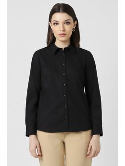 Van Heusen - Women Black Solid Long Sleeves Formal Shirt