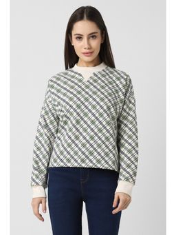 Van Heusen - Women Multi Check Round Neck Sweatshirt