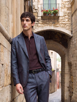 Rare Rabbit - Blue Linen Solid Party Blazer