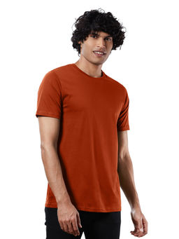 The Souled Store - Supima Cotton Burnt Sienna Supima T-shirt For Mens