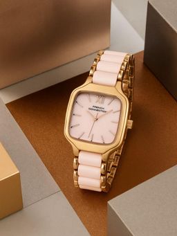 French Connection - Pink Stainless Steel Square Watch FCB16RGM (Medium)