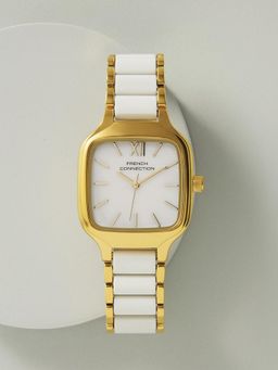 French Connection - White Stainless Steel Square Watch FCB16WGM (Medium)