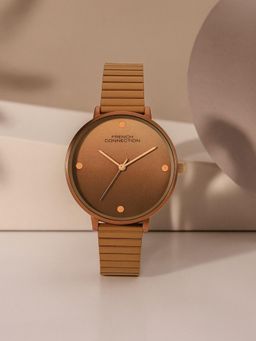 French Connection - Brown Stainless Steel Round Watch FCN0161BRM (Medium)