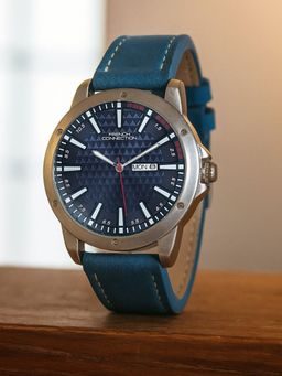 French Connection - Blue Leather Round Watch FCN0164UL (Medium)