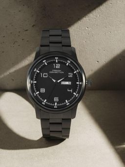 French Connection - Black Metal Round Watch FCN0171BM (Medium)