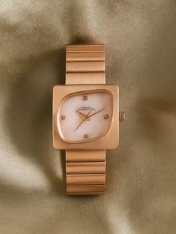 French Connection - Pink Stainless Steel Square Watch FCN0173RGM (Medium)