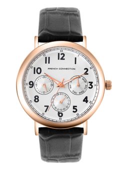 French Connection - White Leather Round Watch FCN0207SBL-R (Medium)