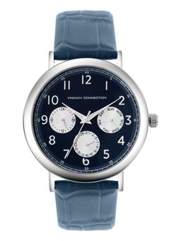 French Connection - Blue Leather Round Watch FCN0207UL (Medium)